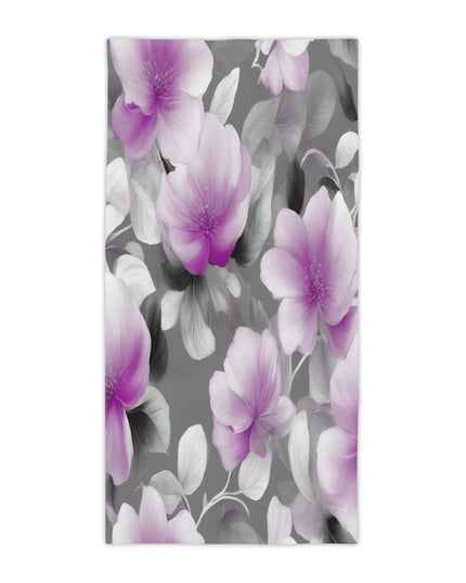 Purple Blossom Floral Bunch Beach Towel, 30" x 60"
