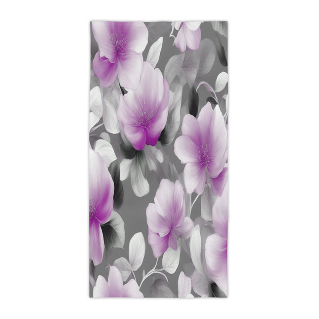 Purple Blossom Floral Bunch Beach Towel, 30" x 60"