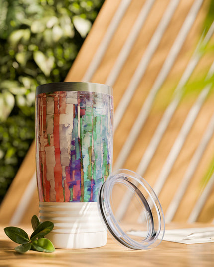Striped Pastels Ringneck Tumbler, 20oz in white