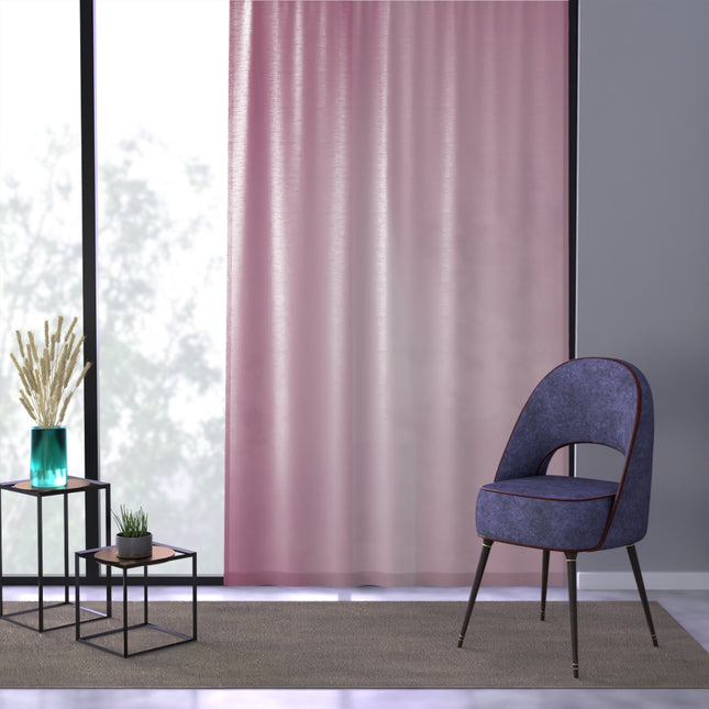 Pink Blush Fade Sheer Window Curtain, 50" x 84", partially transparent