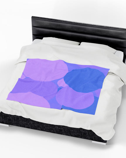 Pastel Purple Family Patches Velveteen Plush Blanket, 50" x 60"