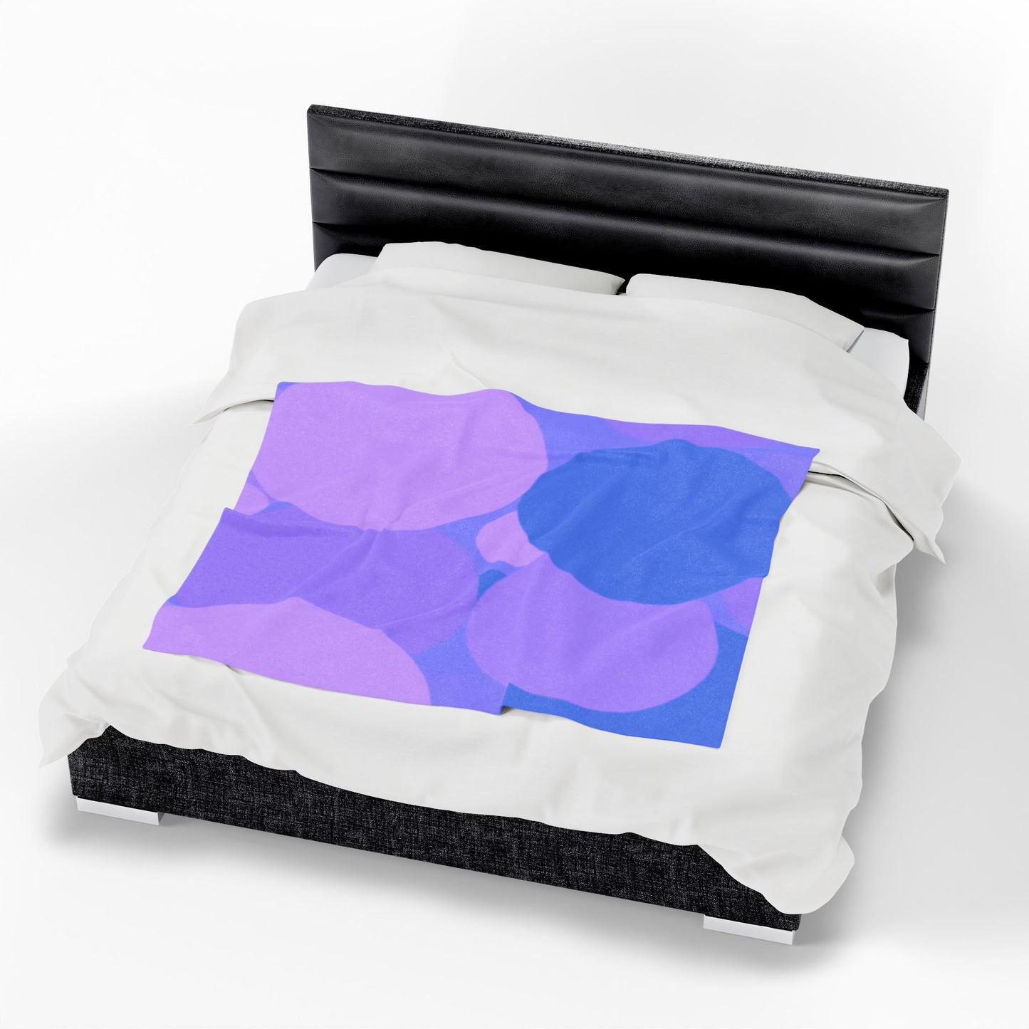 Pastel Purple Family Patches Velveteen Plush Blanket, 50" x 60"