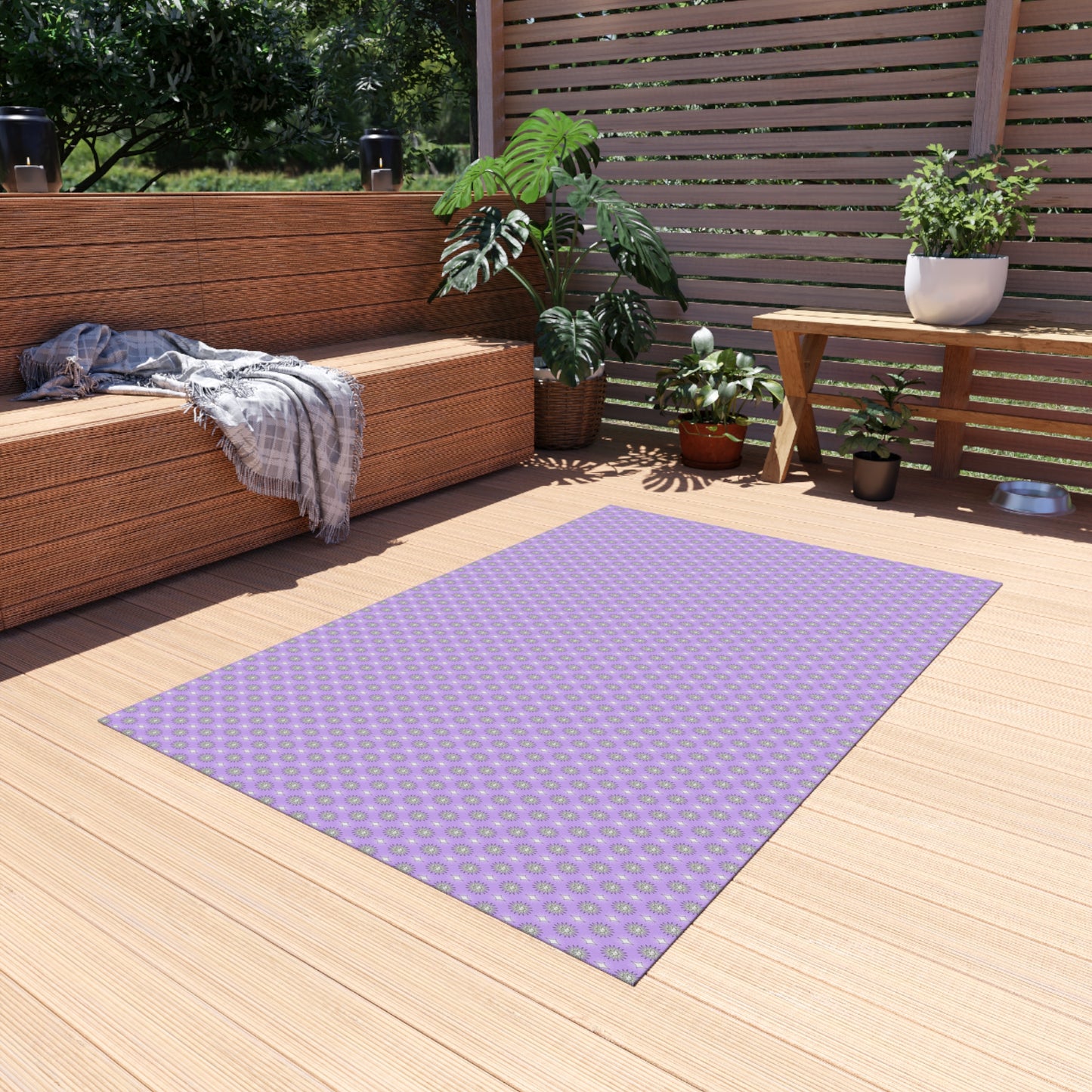 Lavender Star-crossed Bodies Outdoor Rug, 48" x 72"