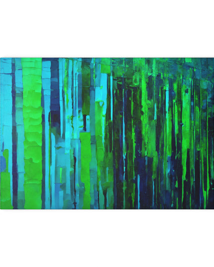 Striped Blue Green 8" x 11" Glass Cutting Board