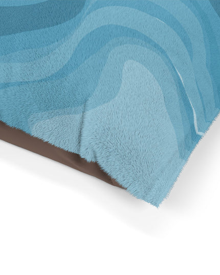 Sky Blue Wavey 40" × 30" Pet Bed