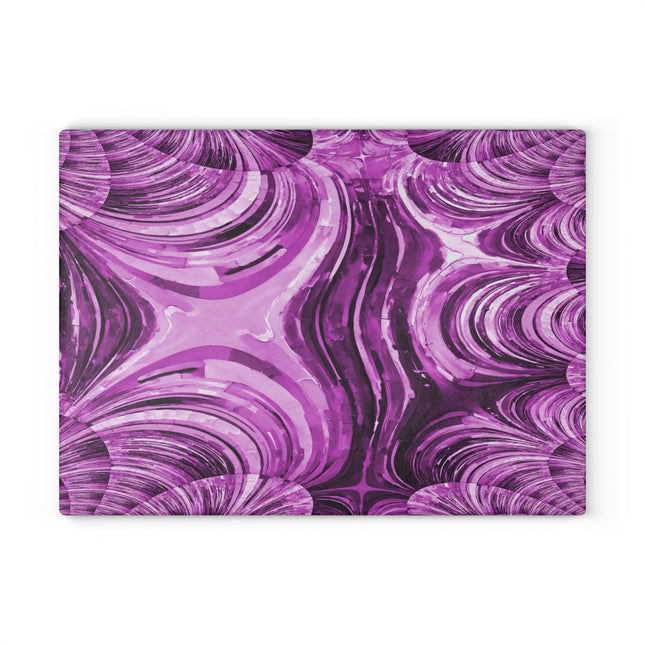 Uzi Spiral Powder Lavender 11" x 15" Glass Cutting Board