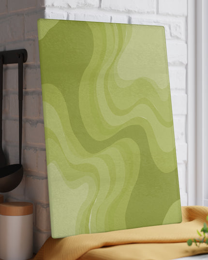 Lemon Wavey Glass Cutting Board, 11" x 15"