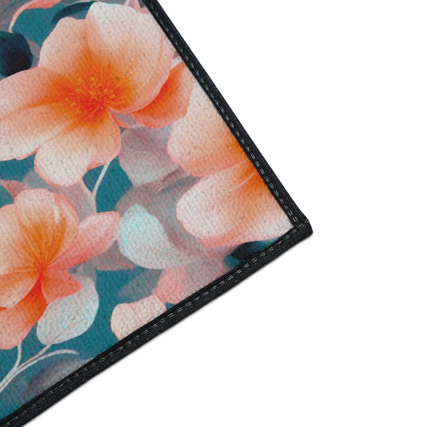 Orange Blossom Floral Bunch Heavy Duty Floor Mat, 18" x 24"