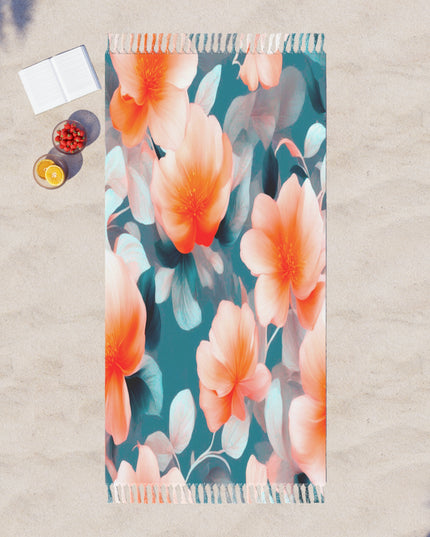 Orange Blossom Floral Bunch 38" × 81" Boho Beach Cloth