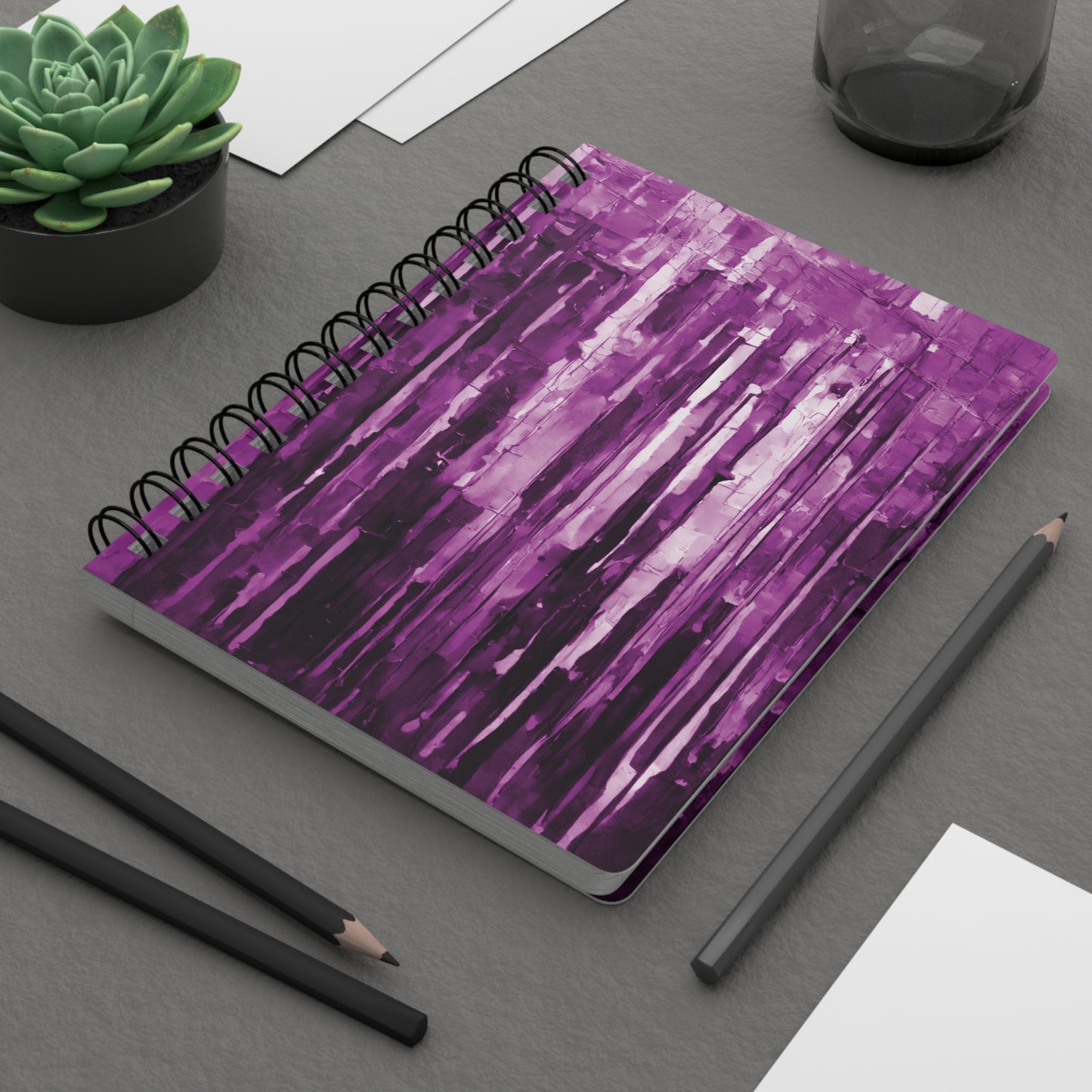 Striped Powder Lavender Spiral Bound Journal, 5" x 7" 150 pages