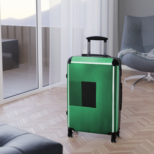 Mint Shadow Medium Suitcase with built in lock, 4 double-wheels, telescopic handle, and ABS back hard-shell