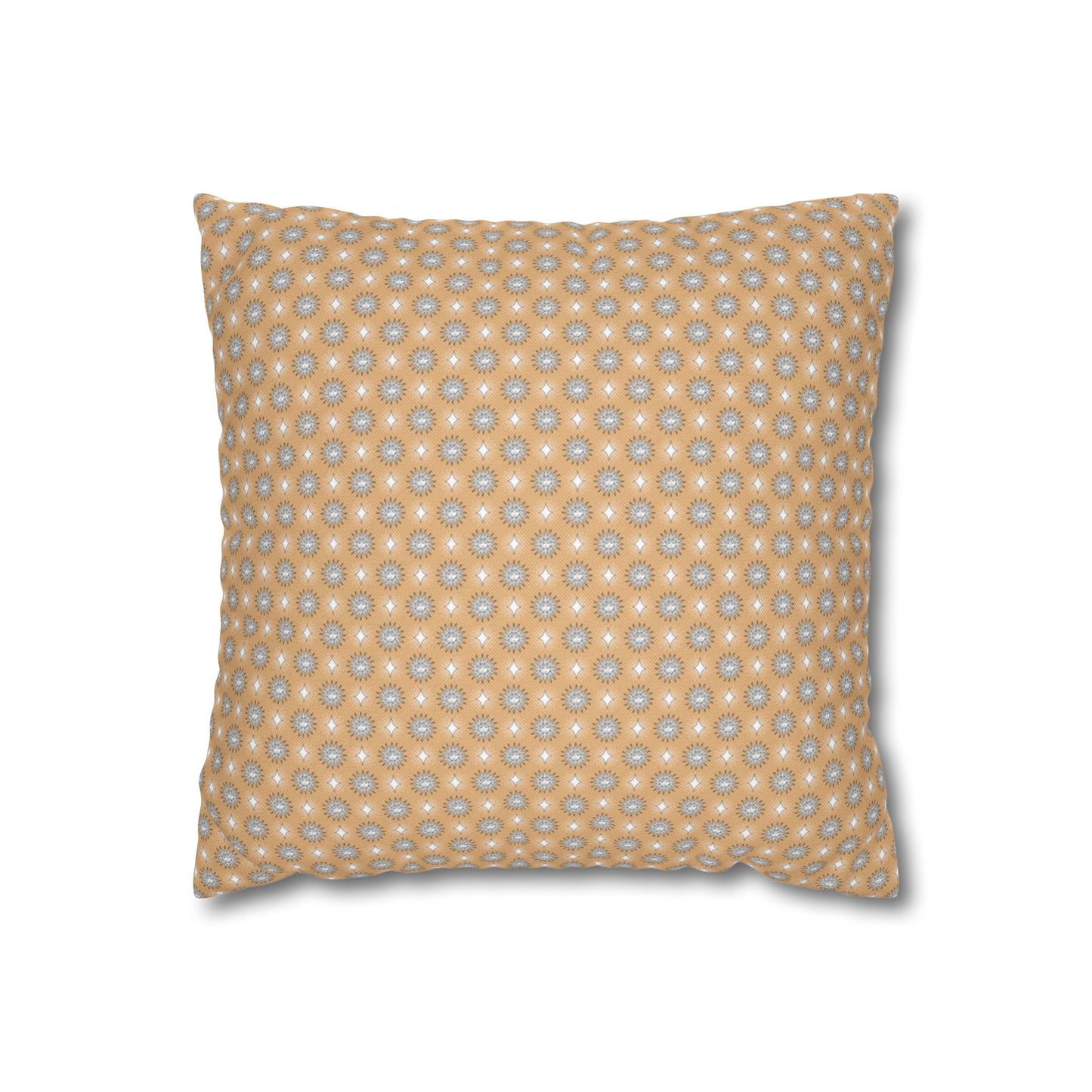 Tan Sunset Star-crossed Bodies Spun Polyester Square Pillowcase, 14" x 14"