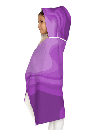 Wavey Purple Wavey Youth Hooded Towel, 24" x 48"