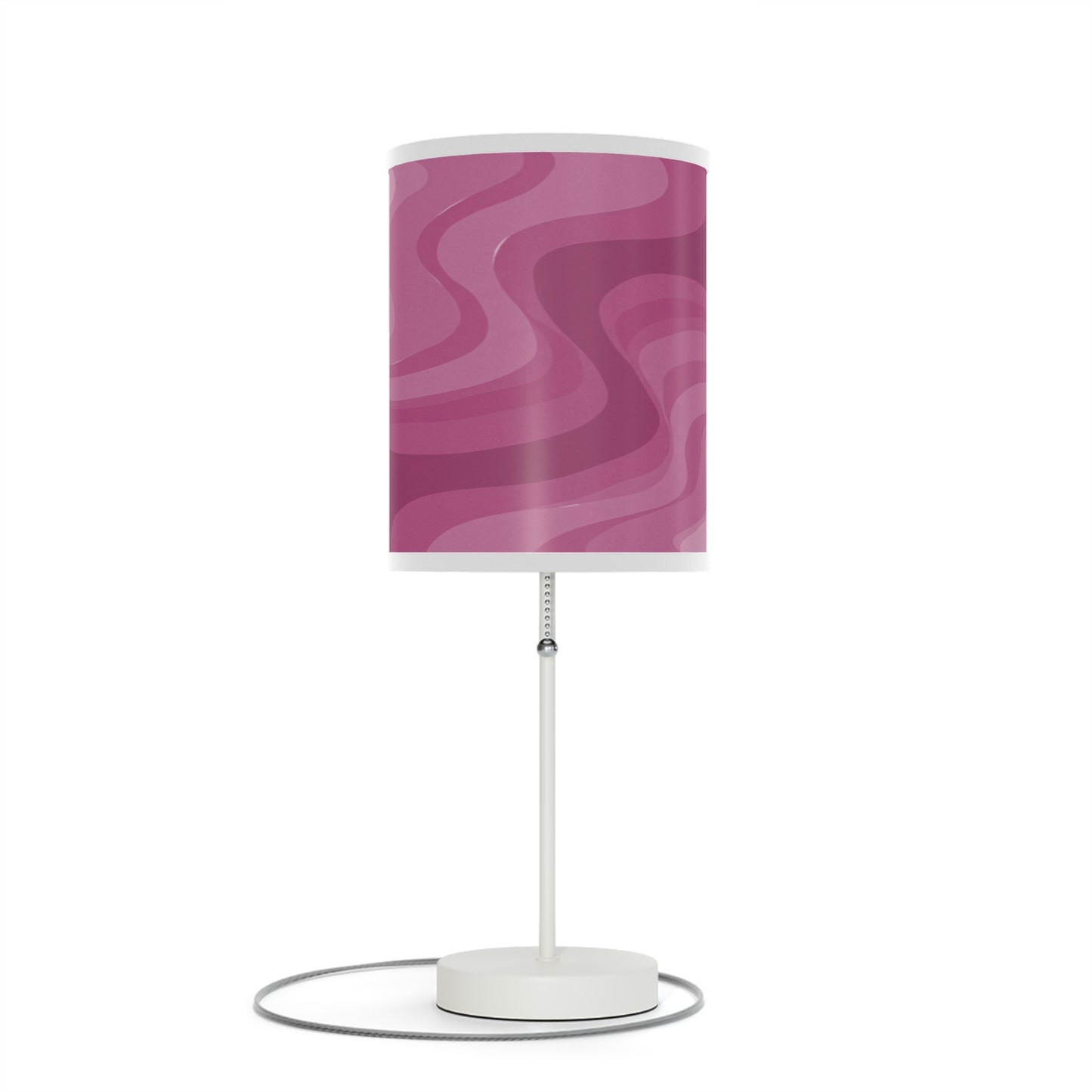 Pinky Mauve Wavey Table Lamp on a White or Silver Stand, US|CA plug