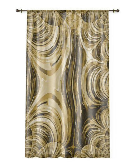Uzi Spiral Light Brown Sheer Window Curtain, 50" x 84", partially transparent