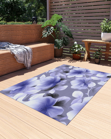 Indigo Blossom Floral Bunch Outdoor Rug, 48" x 72"