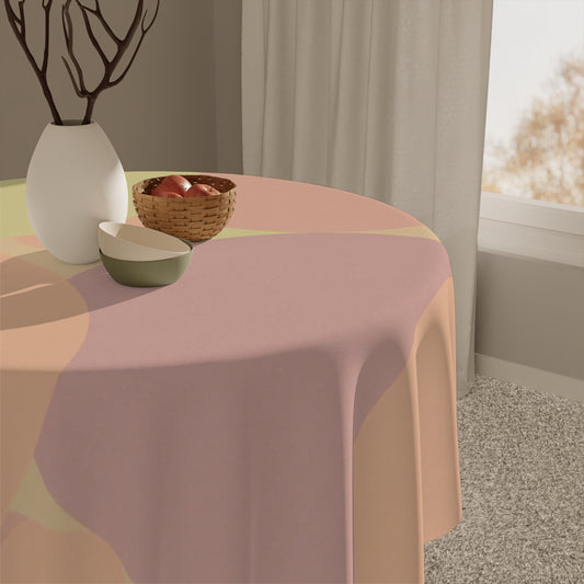 Pastel Hot Peach Patches Tablecloth, 55" x 55"