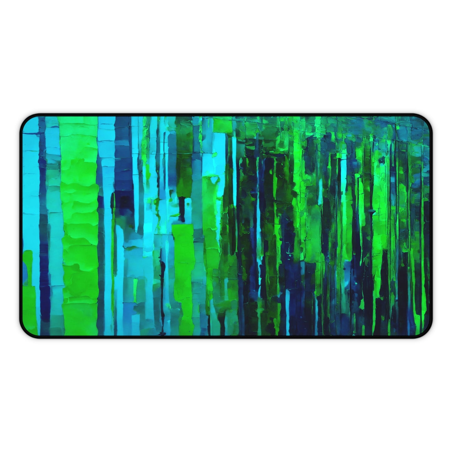 Striped Blue Green 12" x 22" Desk Mat