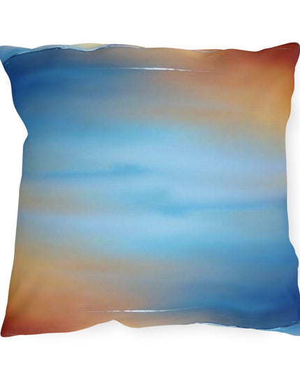 Blue Sea Red Orange Fog 18" x 18" Outdoor Pillows