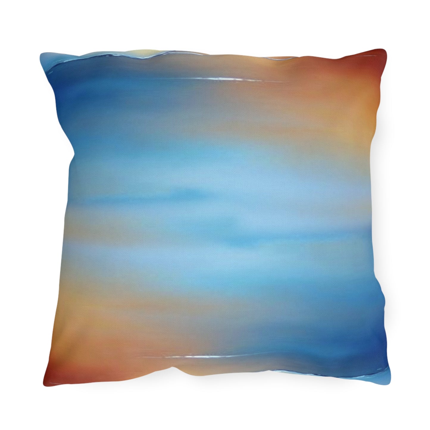Blue Sea Red Orange Fog 18" x 18" Outdoor Pillows