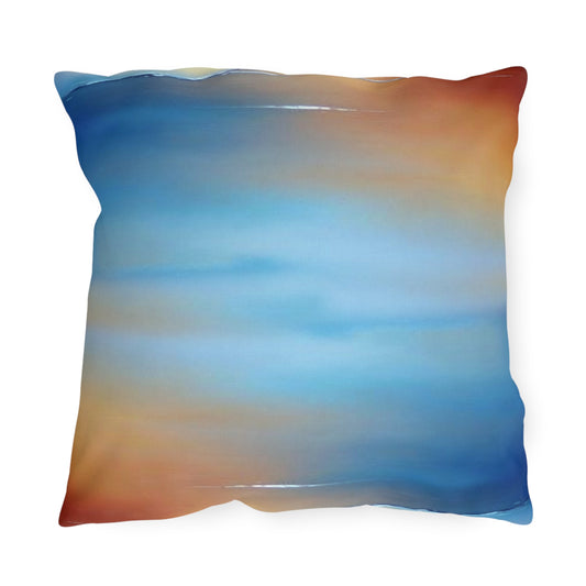 Blue Sea Red Orange Fog 18" x 18" Outdoor Pillows