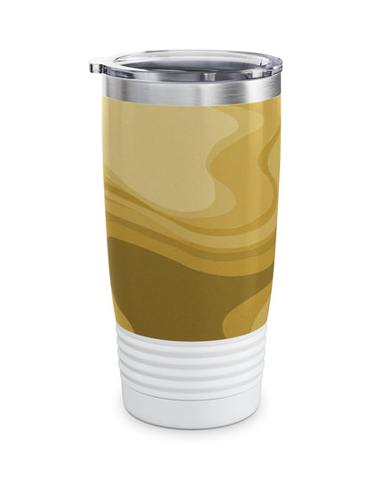 Brown Wavey Ringneck Tumbler, 20oz in white