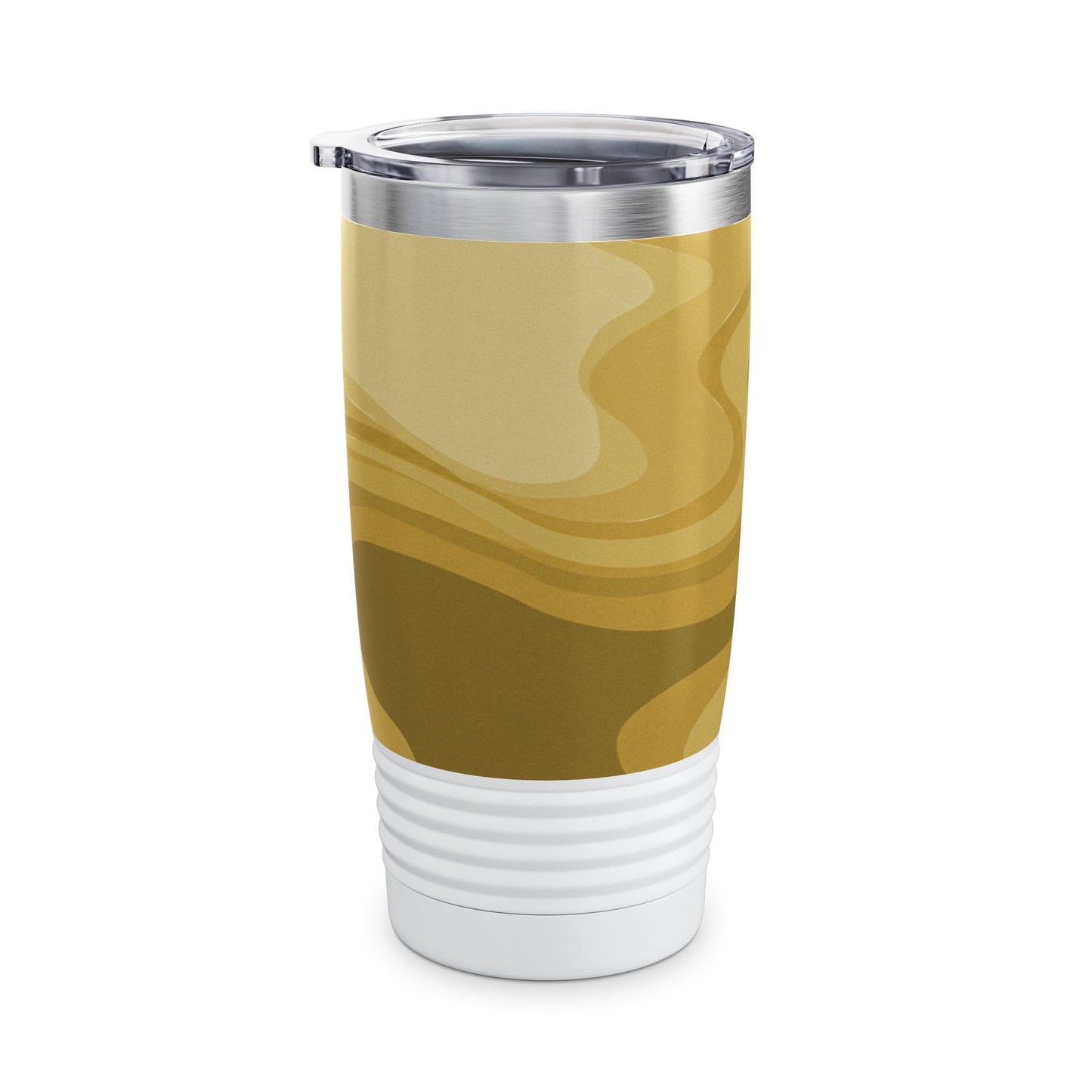 Brown Wavey Ringneck Tumbler, 20oz in white, steel and black