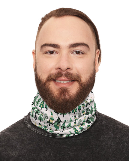 Mini Vintage Green Trees Midweight Neck Gaiter