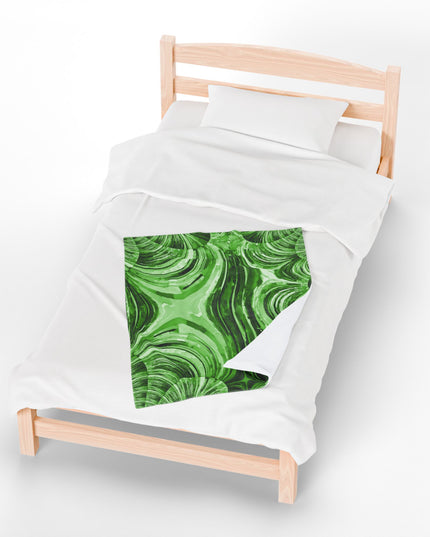 Uzi Spiral Mint Pastel Velveteen Plush Blanket, 30" x 40"