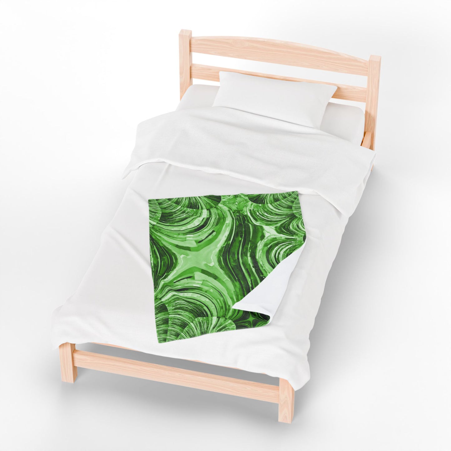 Uzi Spiral Mint Pastel Velveteen Plush Blanket, 30" x 40"