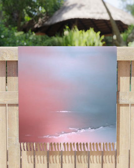Blue Sea Peach Fog 38" × 81" Boho Beach Cloth