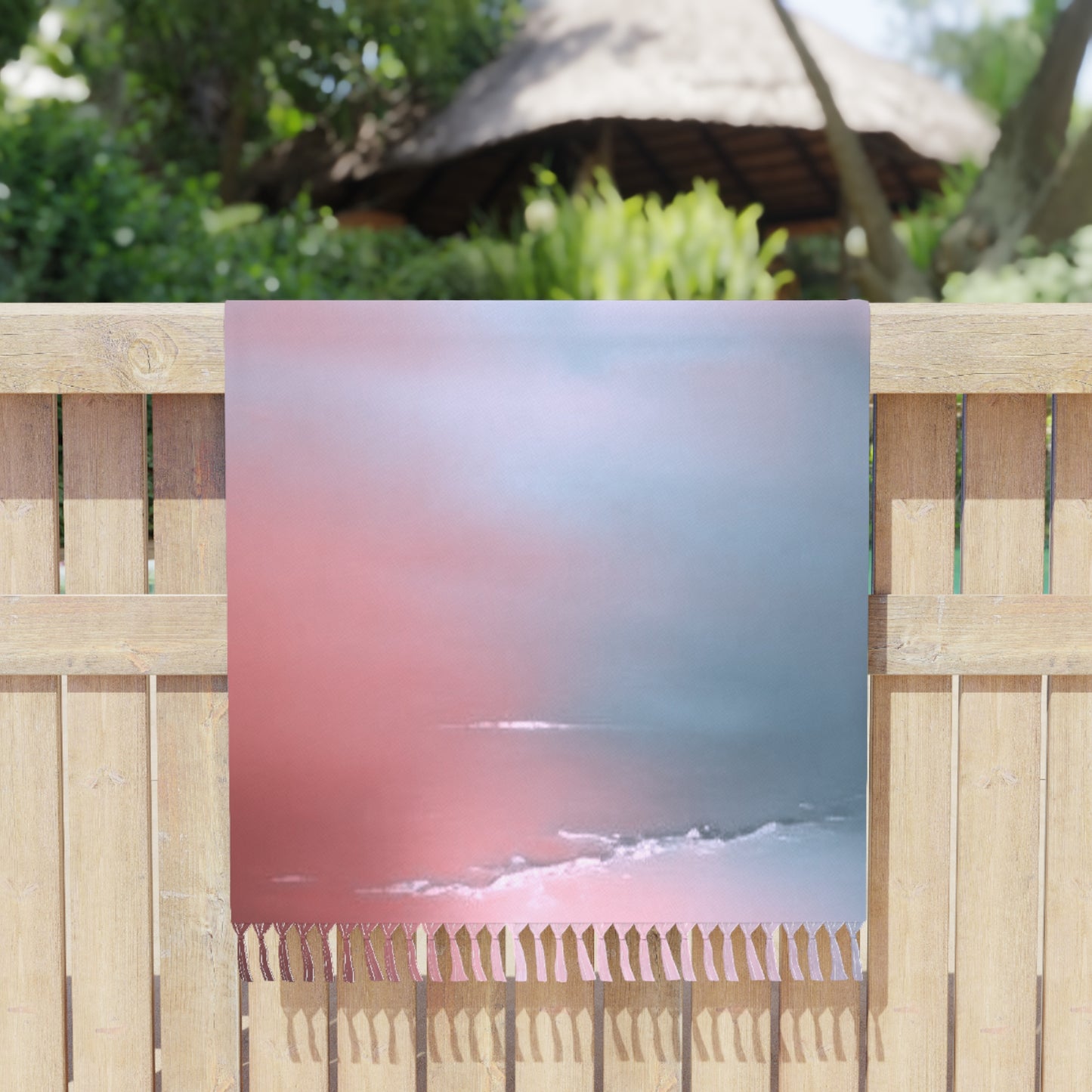 Blue Sea Peach Fog 38" × 81" Boho Beach Cloth