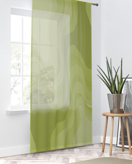Lemon Wavey Sheer Window Curtain, 50" x 84", partially transparent