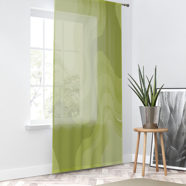 Lemon Wavey Sheer Window Curtain, 50" x 84", partially transparent