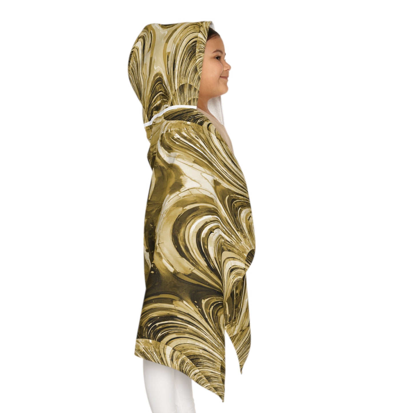 Uzi Spiral Light Brown Youth Hooded Towel, 24" x 48"
