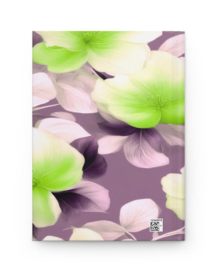 Lime Lavender Floral Bunch Hardcover Journal Matte with 150 lined pages, 5.75" x 8"