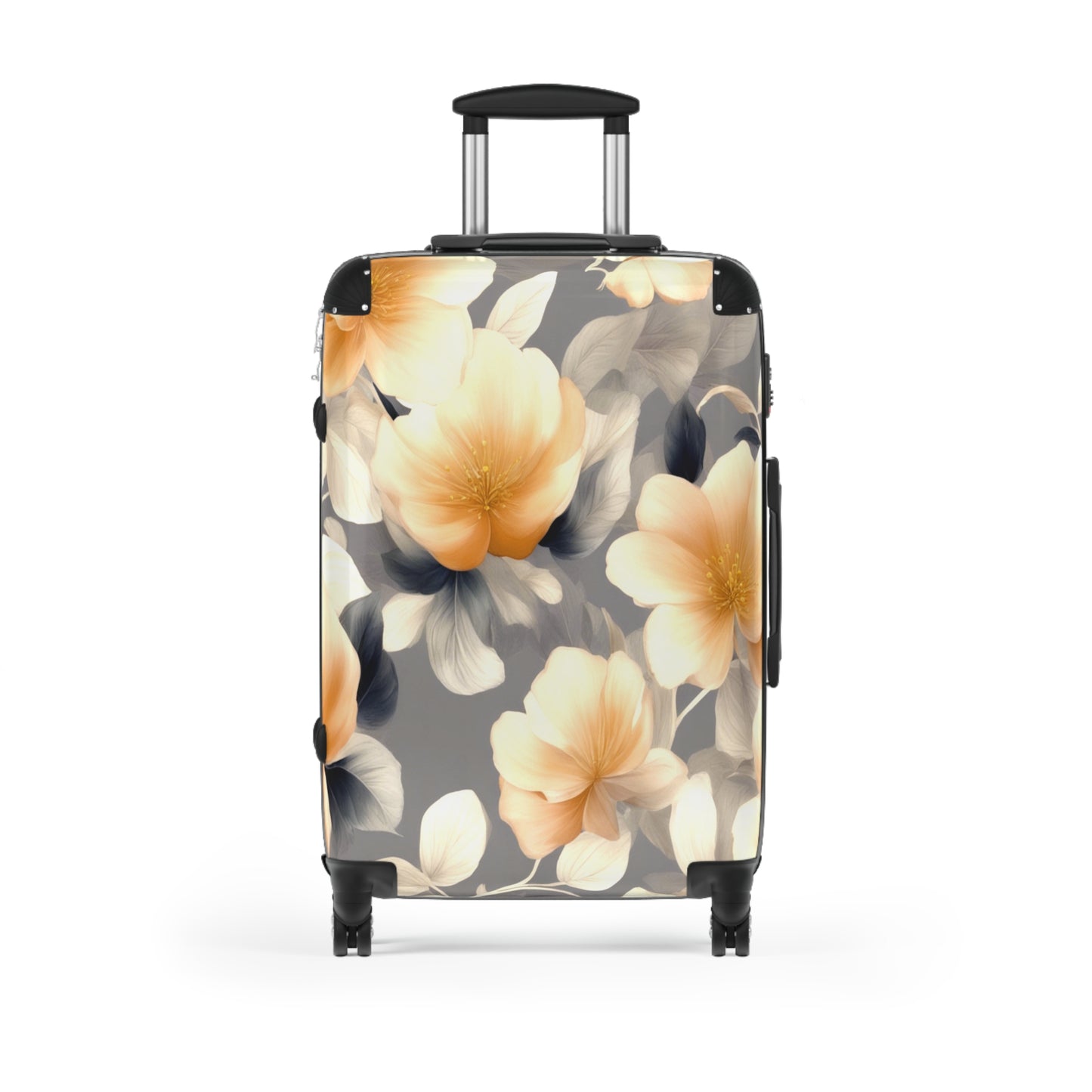 Soft Blossom Floral Bunch Medium Suitcase with built in lock, 4 double-wheels, telescopic handle, and ABS back hard-shell