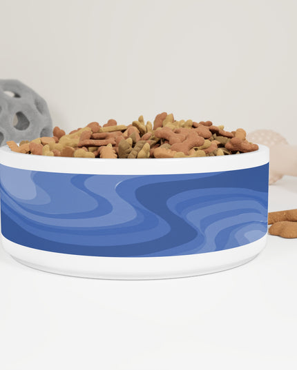 Deep Blue Wavey 16 oz Pet Bowl