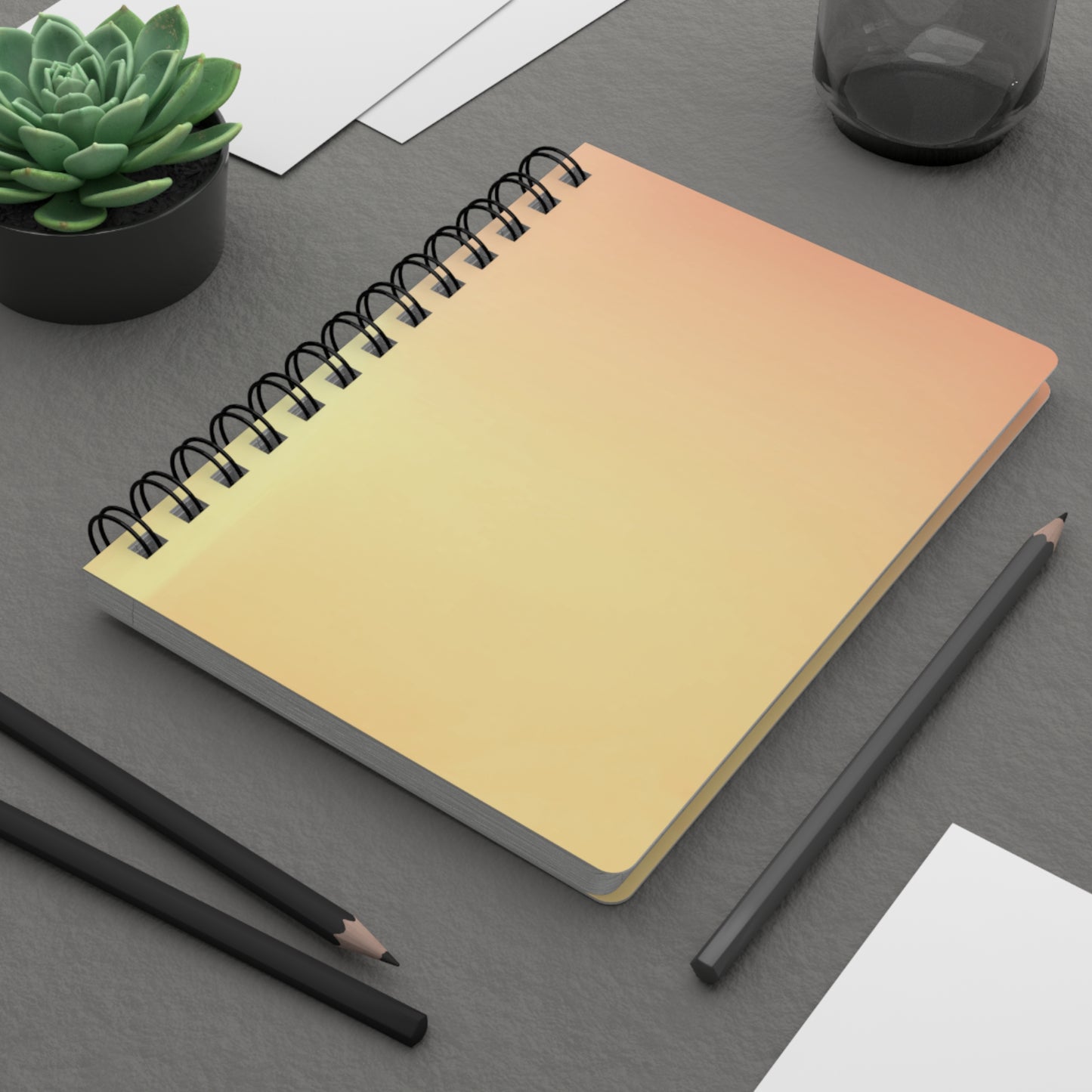 Hot Peach Fade Spiral Bound Journal, 5" x 7" 150 pages