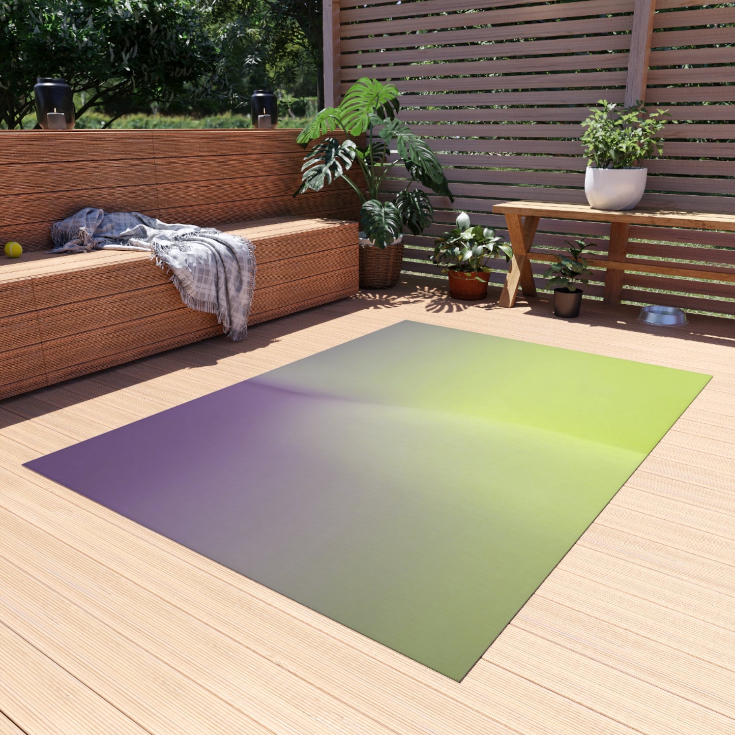 Purple Golden Fade Outdoor Rug, 60" x 84"