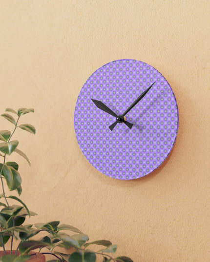Lavender Star-crossed Bodies Acrylic Round Wall Clock, 8" x 8"
