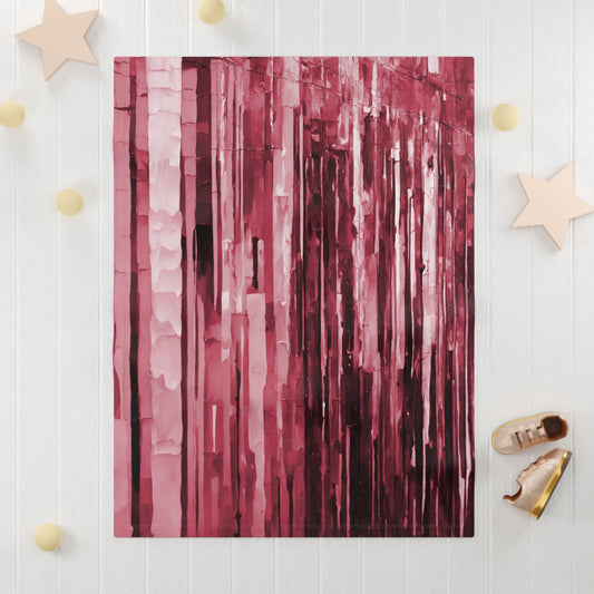 Striped Ruby Soft Fleece Baby Blanket, 30" x 40"