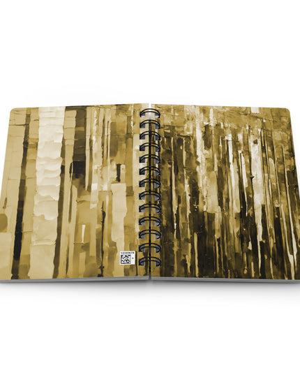 Striped Light Brown Spiral Bound Journal, 5" x 7" 150 pages
