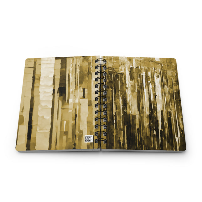 Striped Light Brown Spiral Bound Journal, 5" x 7" 150 pages