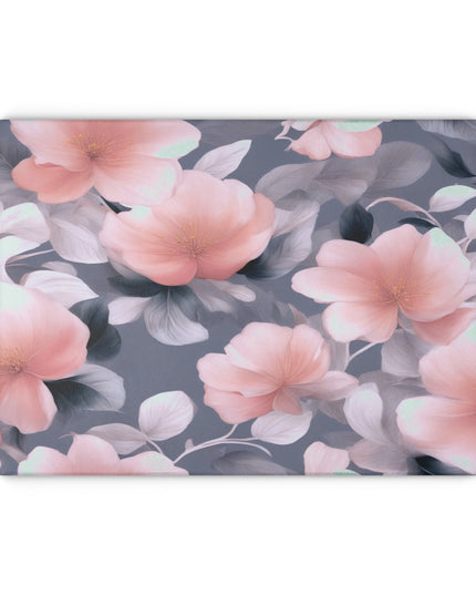 Peach and Blue Gray Floral Bunch Glass Cutting Board, 11" x 15"