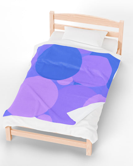 Pastel Purple Family Patches Velveteen Plush Blanket, 50" x 60"