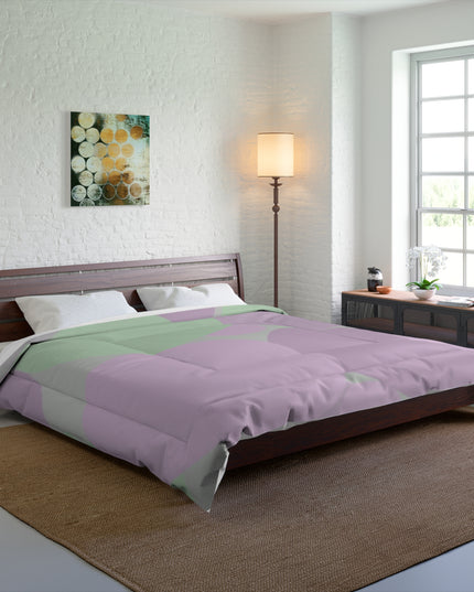 Pastel Lavender Purple and Soft Green Patches 104" × 88" Comforter