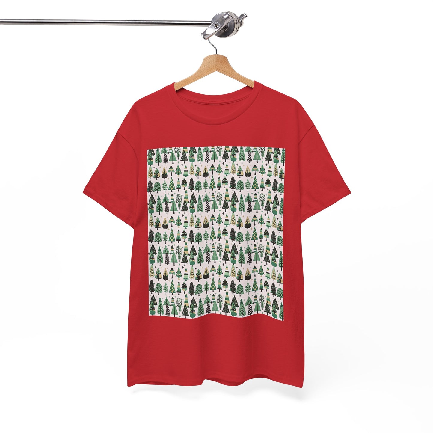 Mini Vintage Green Trees Unisex Heavy Cotton Tee, Large - XL - 2XL - 3XL
