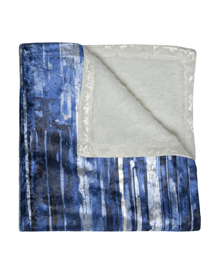 Striped Deep Blue 50" x 60" Crushed Velvet Blanket
