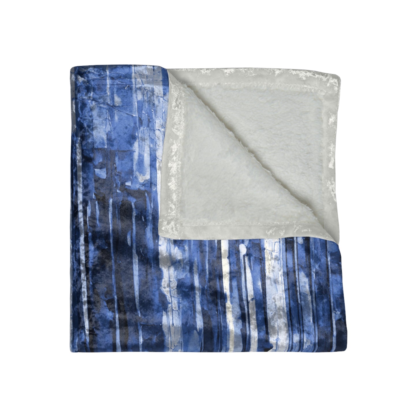 Striped Deep Blue 50" x 60" Crushed Velvet Blanket